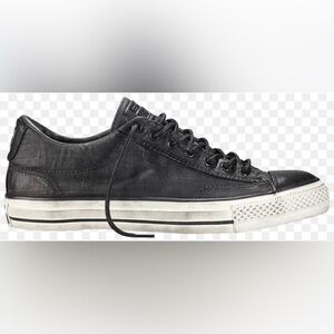 Converse X John Varvatos distressed black woven lace up low top sneakers. Size 5